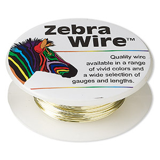 Wire, Zebra Wire™, color-coated copper, champagne gold, 22 gauge. Sold per 15-yard spool.