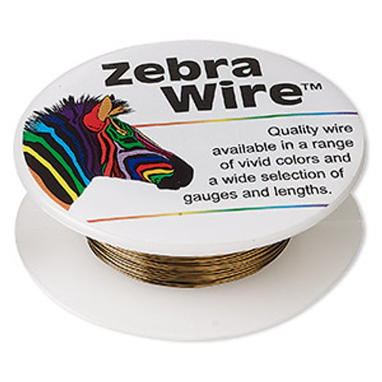 Wire, Zebra Wire™, color-coated copper, antique bronze, 26 gauge. Sold per 30-yard spool.