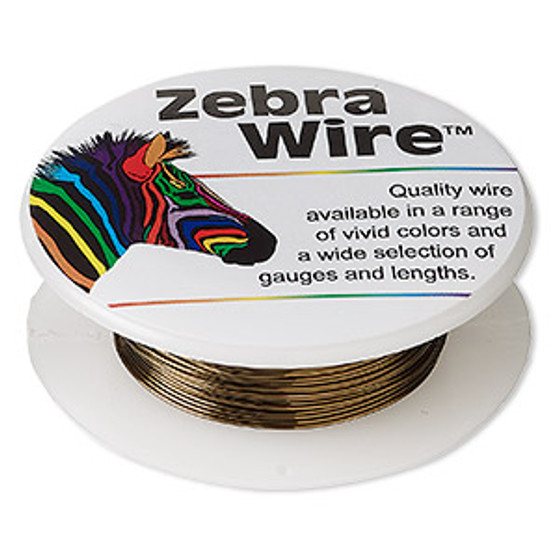 Wire, Zebra Wire™, color-coated copper, antique bronze, 24 gauge. Sold per 20-yard spool.