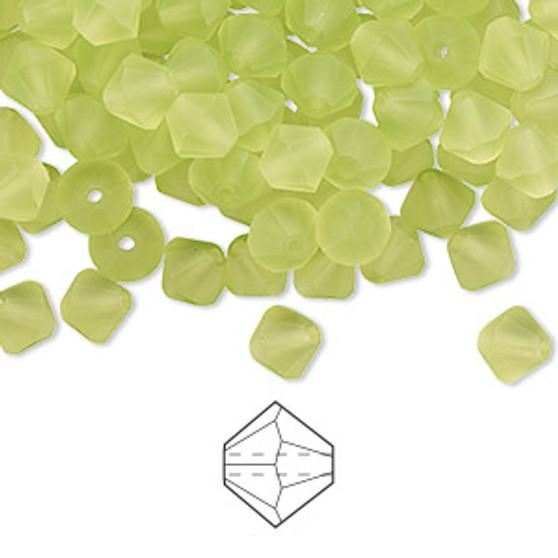 6mm - Preciosa Czech - Matte Limecicle - 24pk - Faceted Bicone Crystal