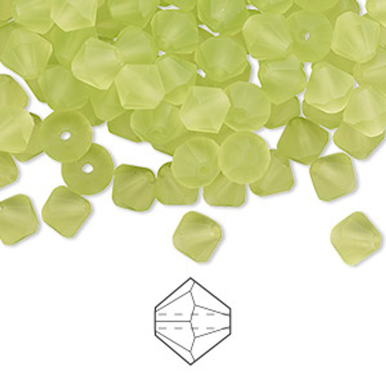 6mm - Preciosa Czech - Matte Limecicle - 144pk - Faceted Bicone Crystal