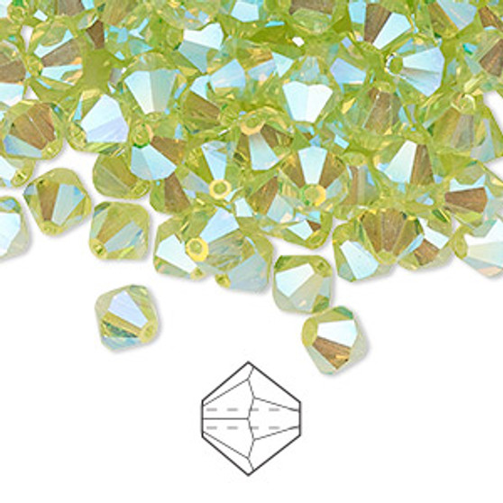 6mm - Preciosa Czech - Limecicle AB2X - 24pk - Faceted Bicone Crystal