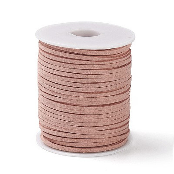 Faux Suede Cord, Dark Salmon, 2.5x2mm, about 50 Yards(45m)/Roll