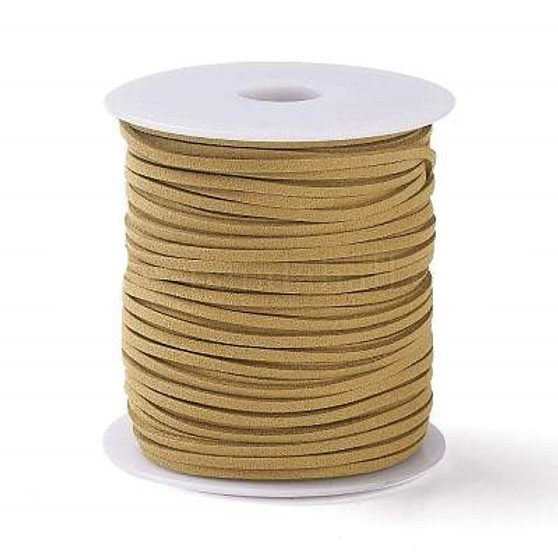 Faux Suede Cord, Dark Goldenrod, 2.5x2mm, about 50 Yards(45m)/Roll