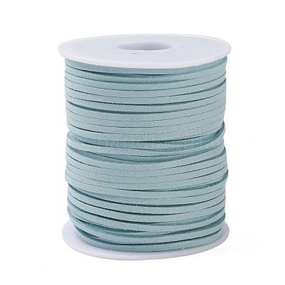 Faux Suede Cord, Aqua, 2.5x2mm, about 50 Yards(45m)/Roll