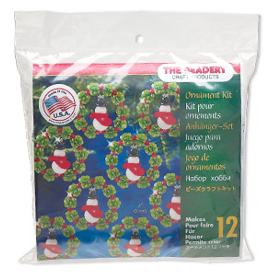 Ornament kit, The Beadery®, plastic, mixed colors, mini snowman wreaths (7000). Sold individually.