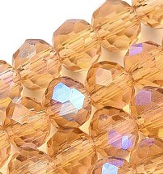 Electroplate Glass Beads Strands, Half Rainbow Plated, Faceted, Rondelle, Peru, 8x6mm, Hole: 1mm, about 65~68pcs/strand, 15.7~16.1 inch(40~41cm)