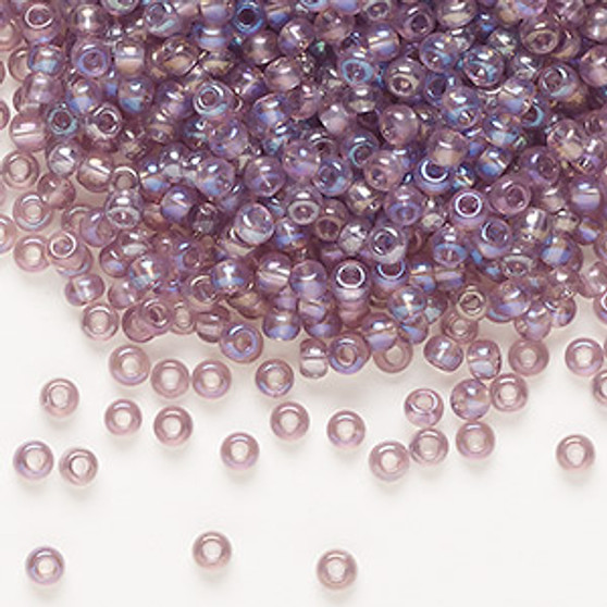 Seed bead, Preciosa Ornela, glass, translucent rainbow light amethyst, #8 rocaille. Sold per 50-gram pkg.