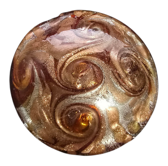 LAST STOCK: 1 x Large Foil Glass Pendant with Glass Bail, Red approx 55mm x 55mm