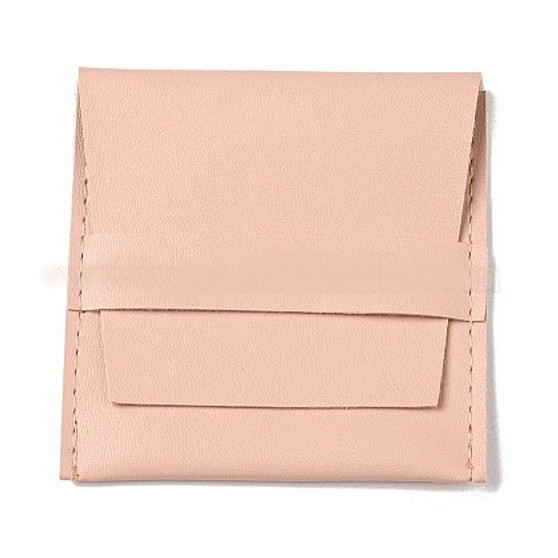 10 pack - Square PU Leather Jewelry Flip Pouches, for Earrings, Bracelets, Necklaces Packaging, Pink, 8x8cm