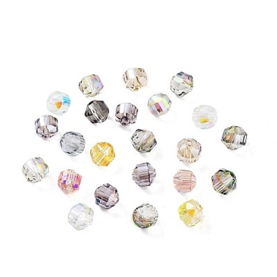 Electroplate Cathedral Glass Beads, Faceted, Mixed Colour, 7.5x7mm, Hole: 1.4mm, 50pcs/bag