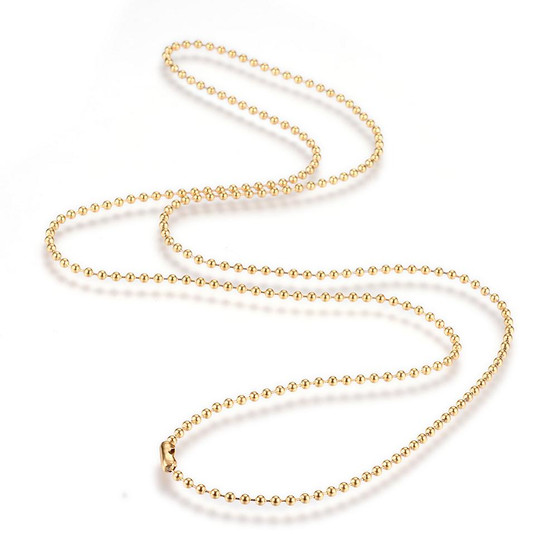 304 Stainless Steel Ball Chain Necklace, Golden, 29.5 inch(75cm), 2.3mm