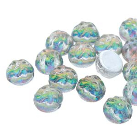 Last Stock: Baroque 2 hole Cabochon - 7 mm - Backlit Utopia 10 gms (approx 25 beads)