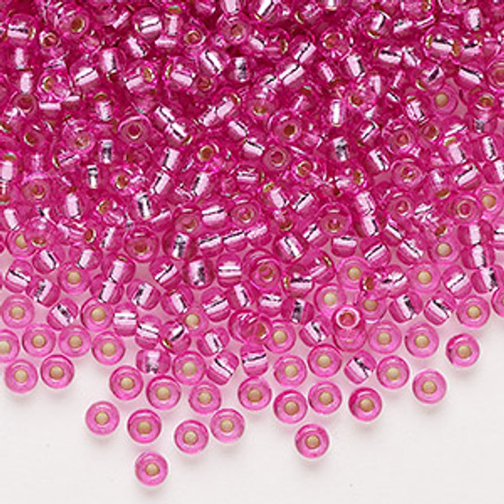 8-4267 - 8/0 - Miyuki - opaque silver-lined Duracoat® pink parfait - 50gms - Glass Round Seed Bead