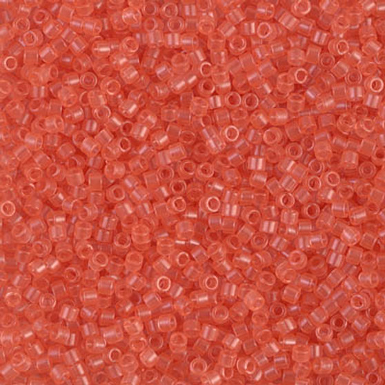 DB1412 - 11/0 - Miyuki Delica - Transparent Salmon - 7.5gms - Cylinder Seed Beads