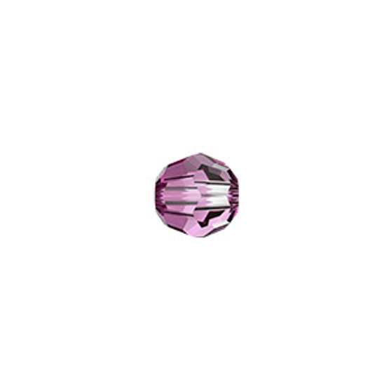 Bead, Crystal Passions®, dark rose (HICT), 4mm faceted round (5000). Sold per pkg of 12.