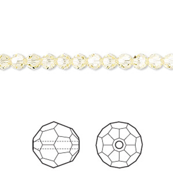 Bead, Crystal Passions®, jonquil, 4mm faceted round (5000). Sold per pkg of 12.