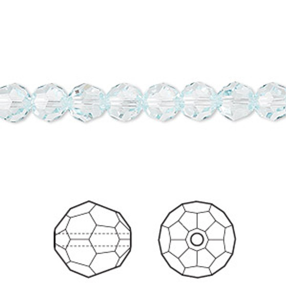 Bead, Crystal Passions®, light azore, 6mm faceted round (5000). Sold per pkg of 12.