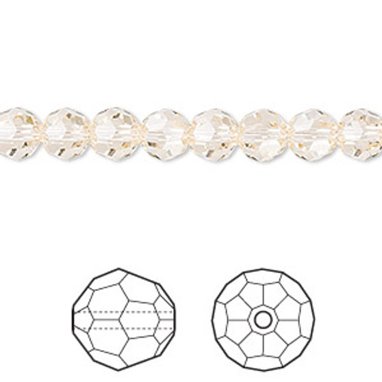 Bead, Crystal Passions®, silk, 6mm faceted round (5000). Sold per pkg of 12.