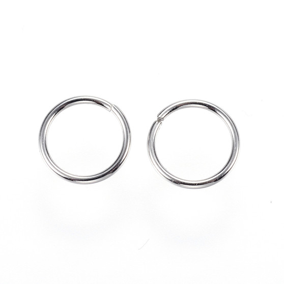 304 Stainless Steel Jump Rings, 18 Gauge, 10x1mm, Inner Diameter: 8mm 15g, approx 100 rings