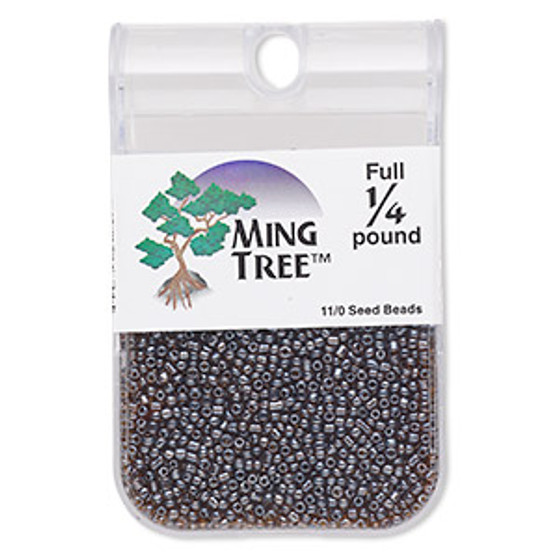 Seed bead, Ming Tree™, glass, transparent luster brown, #11 round. Sold per 1/4 pound pkg.