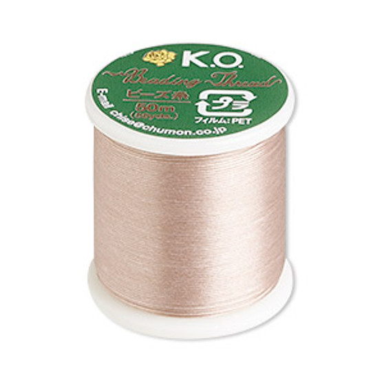 Thread, K.O., waxed nylon, natural, 0.15mm diameter, 4-pound test. Sold per 55-yard spool.