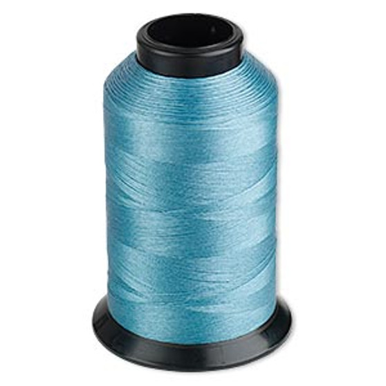 Thread, Nymo®, nylon, turquoise blue, size D. Sold per 3-ounce spool.