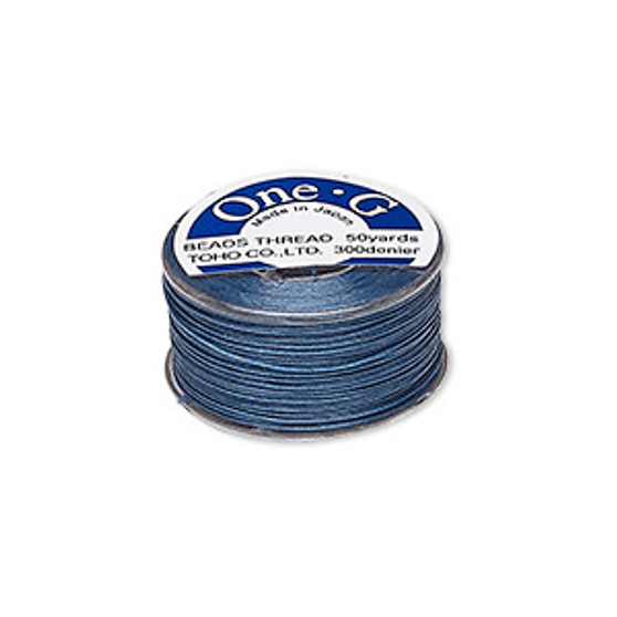 Thread, TOHO BEADS®, One-G™, nylon, blue, size 0. Sold per 50-yard spool.
