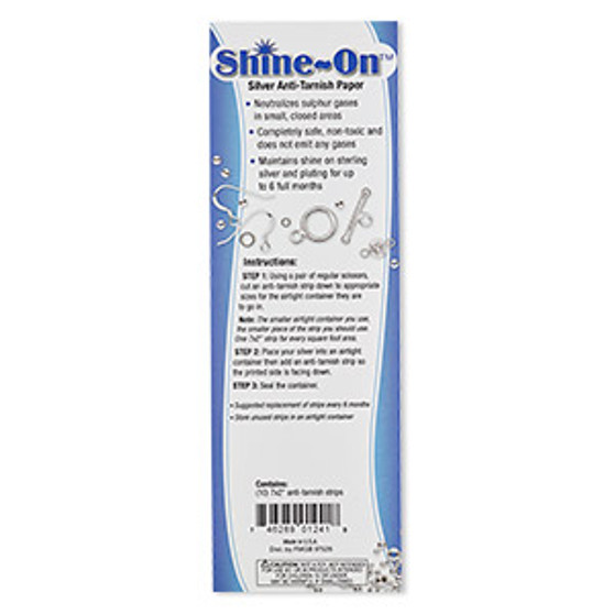 Anti-tarnish strip, Shine-On™, 7x2 inches. Sold per pkg of 10.