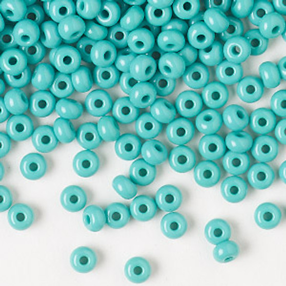 Seed bead, Preciosa Ornela, Czech glass, opaque seafoam green, #6 rocaille. Sold per 50-gram pkg.