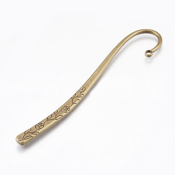 20 pack Tibetan Style Alloy Bookmarks, Antique Bronze, 120x22x2.5mm, Hole: 3mm