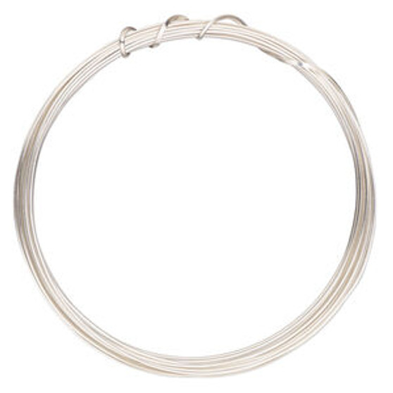 Wire, ParaWire™, silver-plated copper, half-round, 18 gauge. Sold per 4-yard section.