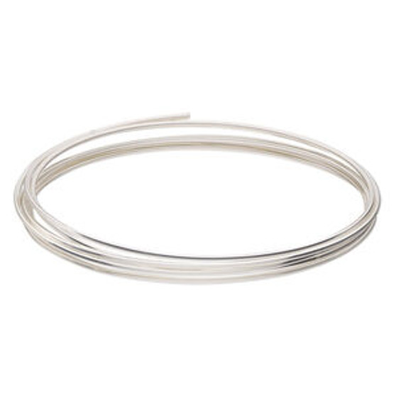 Wire, Beadalon®, silver-plated copper, half-hard, square, 18 gauge. Sold per 1.25-meter section.