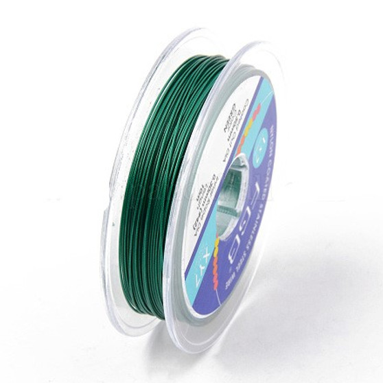 Tiger Tail Beading Wire, 7-Strand Bead Stringing Wire, Nylon Coated Stainless Steel Wire, Sea Green, 0.5mm, about 32.8 Feet(10m)/roll