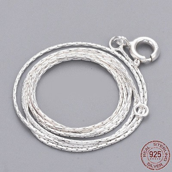 1pc - 925 Sterling Silver Necklace, with 925 Stamp, Silver, 18.7 inch(47.5cm)