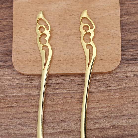 5pk  x Alloy Hair Sticks, Long-Lasting Plated, Hair Accessories for Woman, Golden, 148x16mm
