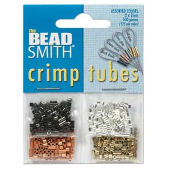 Variety Pack Tube Crimp - 2mmx2mm - 4 Colours - 500 Pieces