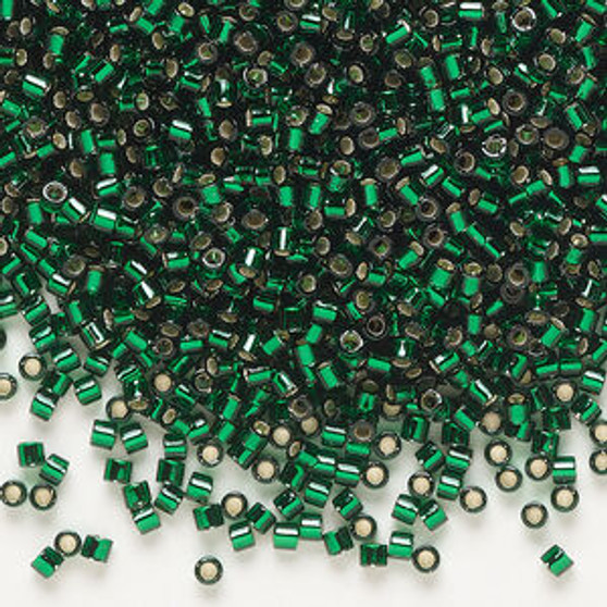 DBM-0148 - 10/0 - Tr Silver Lined Emerald - 50gms (approx 810 Beads) - Glass Delica Beads - Cylinder