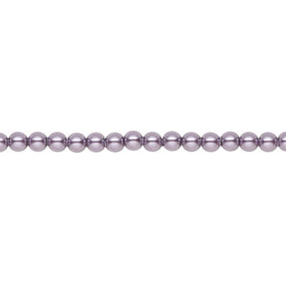 Pearl, Crystal Passions®, light amethyst pearl, 3mm round (5810). Sold per pkg of 100.