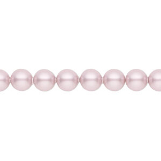 Pearl, Crystal Passions®, powder rose, 6mm round (5810). Sold per pkg of 50.