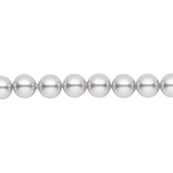 Pearl, Crystal Passions®, light grey, 6mm round (5810). Sold per pkg of 50.