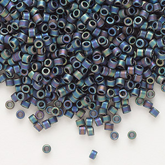 DB0871 - 11/0 - Miyuki Delica - Opaque Matt Rainbow Black - 7.5gms - Cylinder Seed Beads