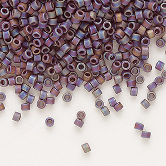 DB0884 - 11/0 - Miyuki Delica - Opaque Matt Rainbow Dark Brown - 7.5gms - Cylinder Seed Beads