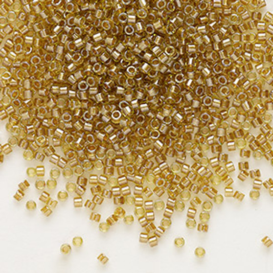 DB0909 - 11/0 - Miyuki Delica - Translucent Honey Beige Lined Luster Chartreuse - 7.5gms - Cylinder Seed Beads