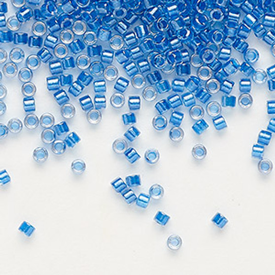 DB0920 - 11/0 - Miyuki Delica - Translucent Cerulean Blue lined Luster Crystal - 7.5gms - Cylinder Seed Beads