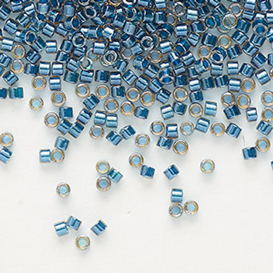 DB0921 - 11/0 - Miyuki Delica - Translucent Blue Lined Luster Topaz- 7.5gms - Cylinder Seed Beads