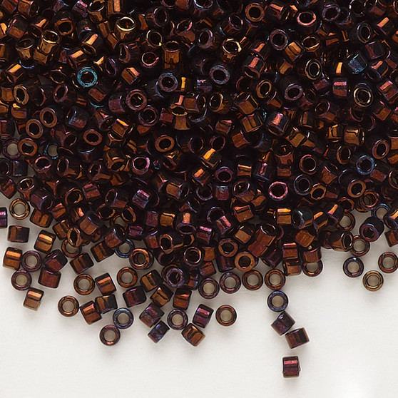 DB1002 - 11/0 - Miyuki Delica - opaque metallic gold luster bronze - 7.5gms - Cylinder Seed Beads