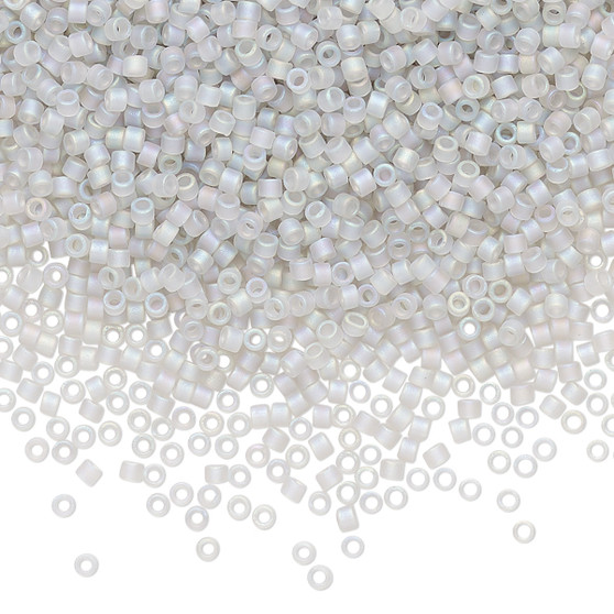DB1286 - 11/0 - Miyuki Delica - Transparent Matte Rainbow Mist Grey - 7.5gms - Cylinder Seed Beads