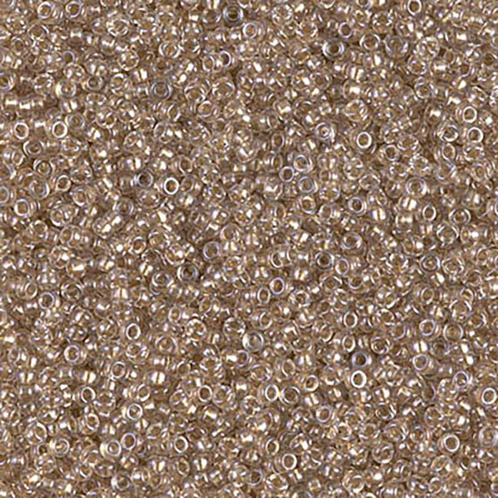 LAST STOCK: 15-1521 - 15/0 - Miyuki - Sprkl Lt Bronze Lined Crystal - 8.2gms Vial Glass Round Seed Beads