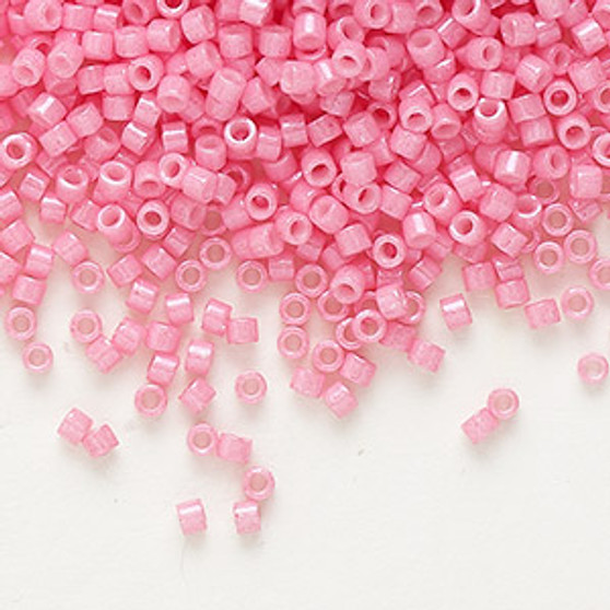 DB1371 - 11/0 - Miyuki Delica - Opaque Carnation Pink Dyed White - 7.5gms - Cylinder Seed Beads